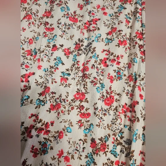 Floral Mini Washable Gauze Lace Yoke Trapeze Dress - Picture 6 of 11